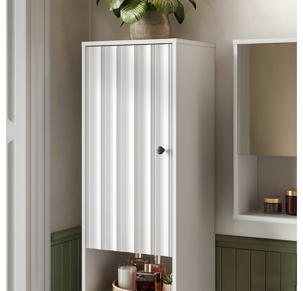 Vicco Hochschrank Eliza, Weiß Riffel, 40 x 190 cm mit 2 Türen (1-St) – Bild 4 von 5