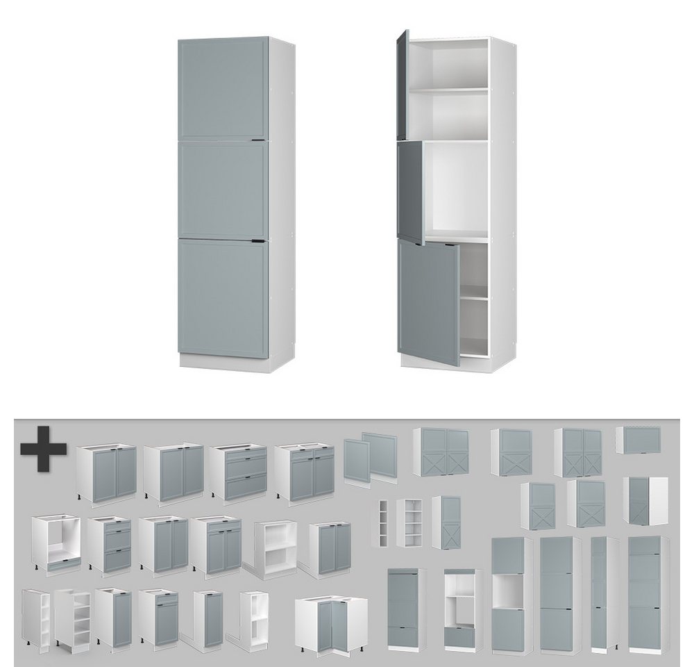 Vicco Hochschrank Fame-Line, Hellblau-grau/Weiß, 60 cm (1-St) – Bild 5 von 5