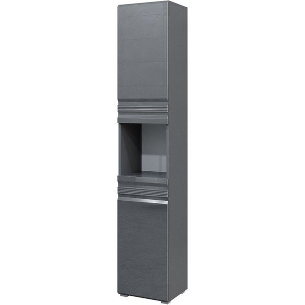 Vicco Hochschrank Fredd, Anthrazit Hochglanz, 36 x 190.5 cm (1-St)