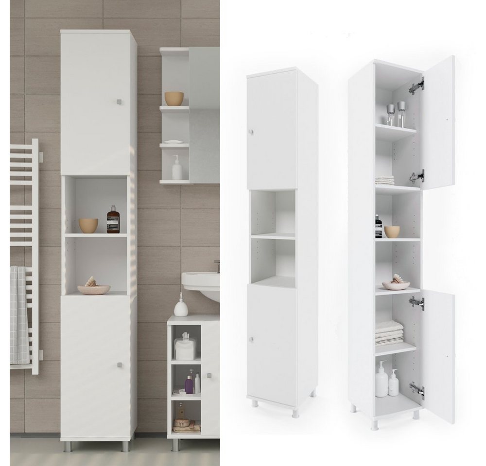 Vicco Hochschrank Fynn, Weiß, 30 x 190 cm (1-St) – Bild 2 von 5