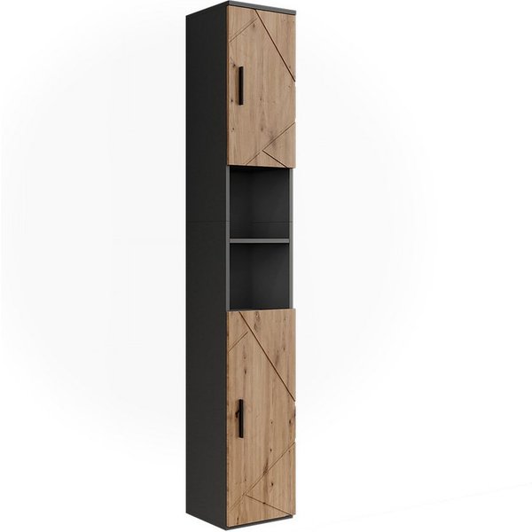 Vicco Hochschrank Irma, Anthrazit/Goldkraft Eiche, 30 x 190 cm mit 2 Türen (1-St)