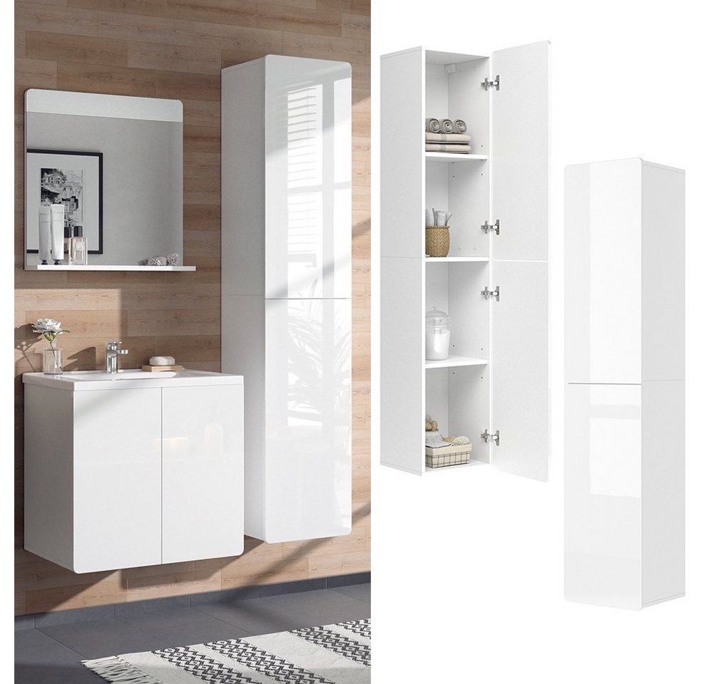 Vicco Hochschrank Izan, Weiß Hochglanz, 36.6 x 171.6 cm (1-St) – Bild 2 von 5