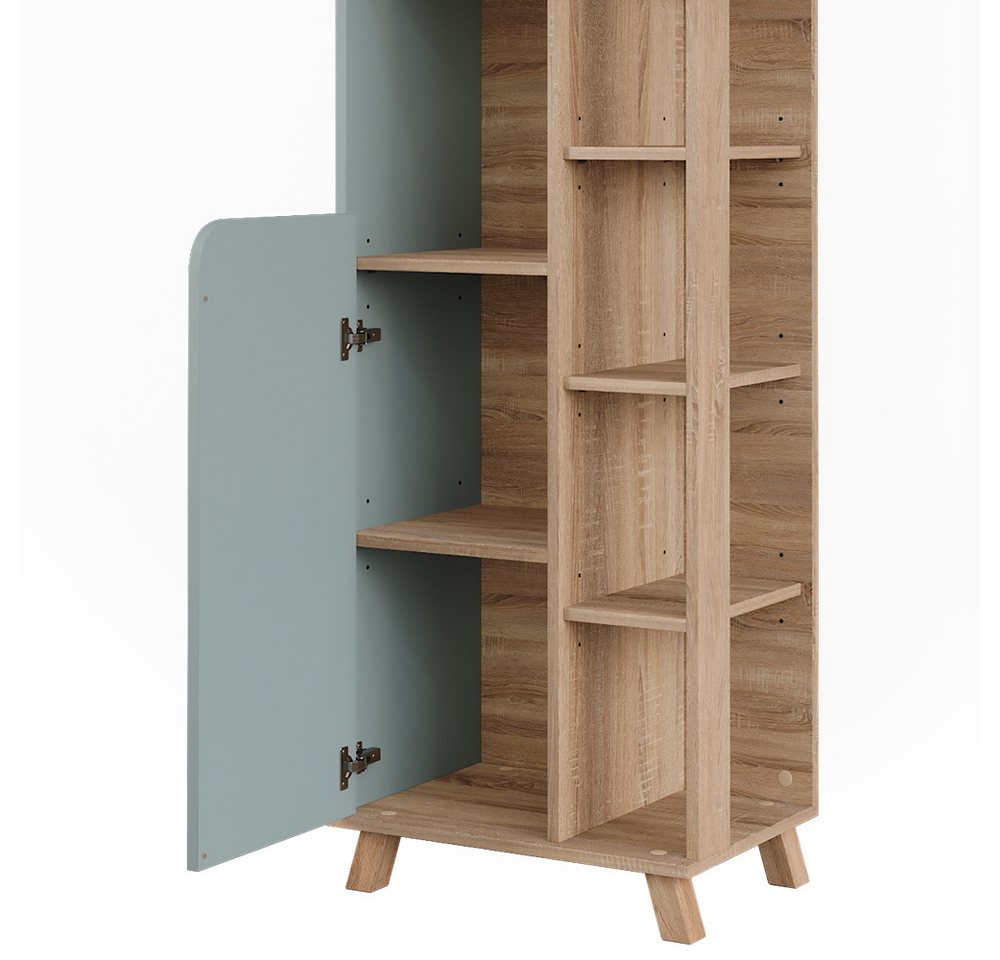 Vicco Hochschrank Karen, Sonoma/Blau, 50 x 175 cm mit 2 Türen (1-St) – Bild 5 von 5