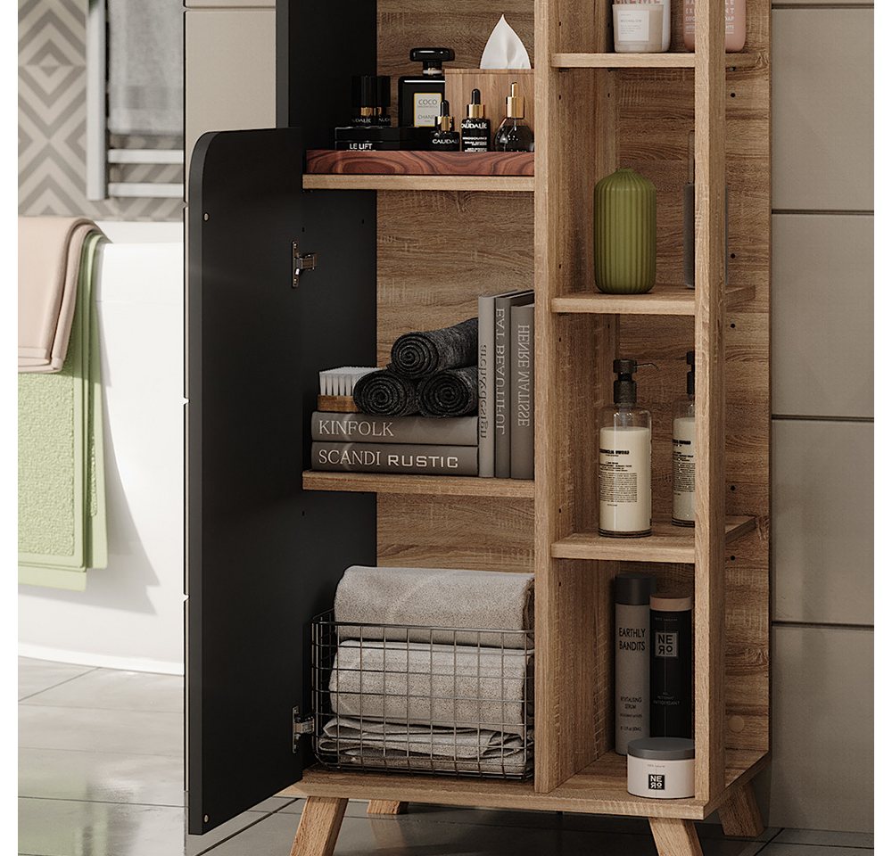Vicco Hochschrank Karen, Sonoma/Anthrazit, 50 x 175 cm mit 2 Türen (1-St) – Bild 4 von 5
