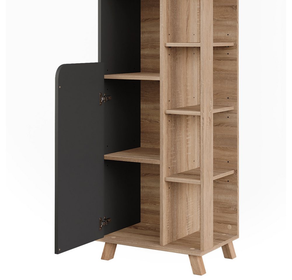 Vicco Hochschrank Karen, Sonoma/Anthrazit, 50 x 175 cm mit 2 Türen (1-St) – Bild 5 von 5