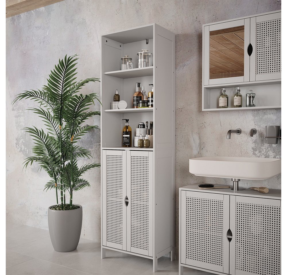 Vicco Hochschrank Liora, Weiß, 48 x 170 cm mit 2 Türen (1-St) – Bild 3 von 5