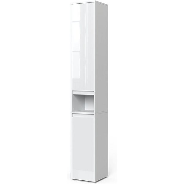 Vicco Hochschrank Majest, Weiß/Weiß Hochglanz, 30.2 x 191.5 (1-St)
