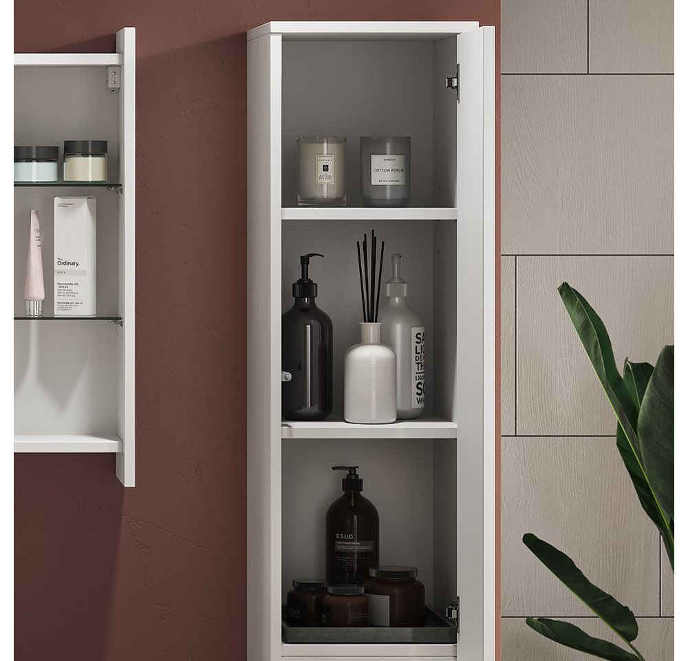 Vicco Hochschrank Majest, Weiß/Weiß Hochglanz, 30.2 x 191.5 (1-St) – Bild 5 von 5