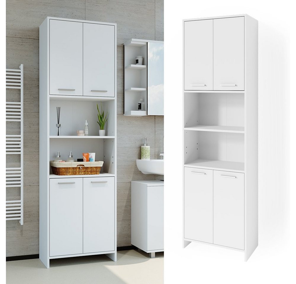 Vicco Hochschrank Maris, Weiß/Weiß, 56.1 x 190 cm Toilettenschrank (1-St) – Bild 2 von 5