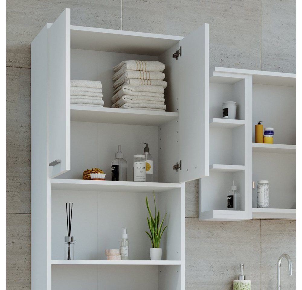 Vicco Hochschrank Maris, Weiß/Weiß, 56.1 x 190 cm Toilettenschrank (1-St) – Bild 5 von 5