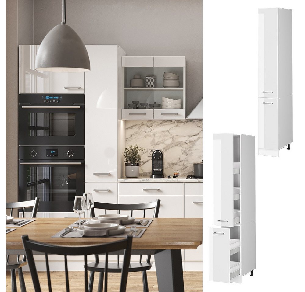 Vicco Hochschrank R-Line, Weiß Hochglanz/Weiß, 30 cm (1-St) – Bild 2 von 5