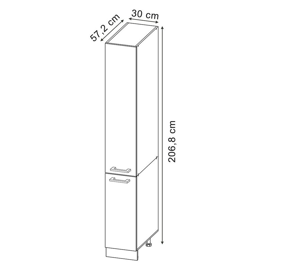 Vicco Hochschrank R-Line, Schwarz Hochglanz/Anthrazit, 30 cm (1-St) – Bild 3 von 5