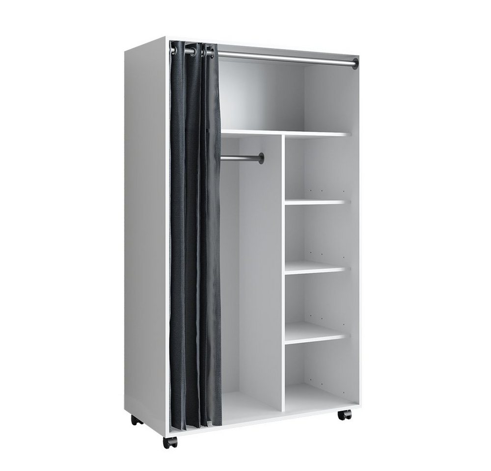 Vicco Kleiderschrank Doros, Weiß, 100 x 168 cm (1-St) mit Kleiderstange – Bild 2 von 5