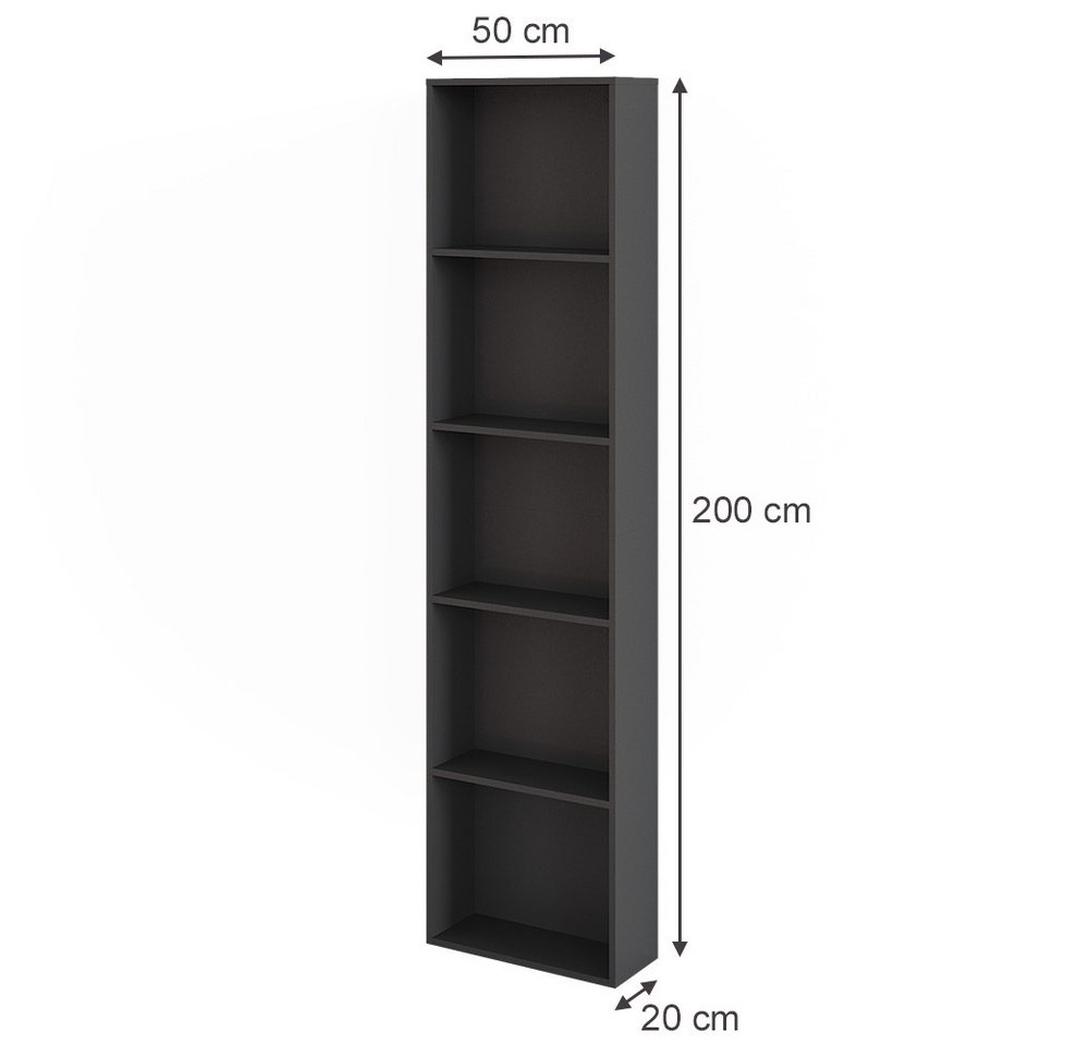Vicco Kleiderschrank Elmo, Anthrazit, 50 x 200 cm (1-St) – Bild 3 von 5