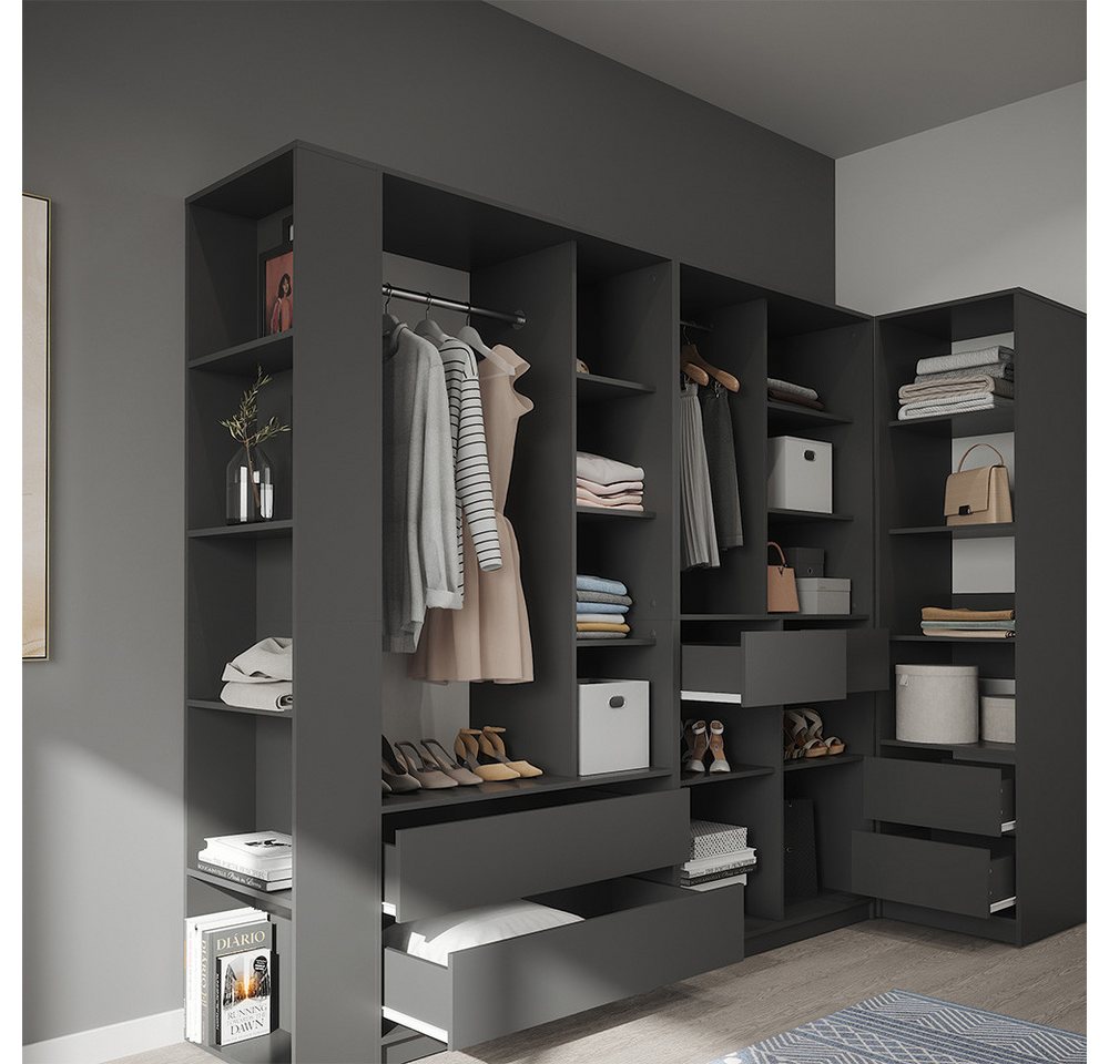 Vicco Kleiderschrank Elmo, Anthrazit, 50 x 200 cm 5er Set (5-St) – Bild 5 von 5