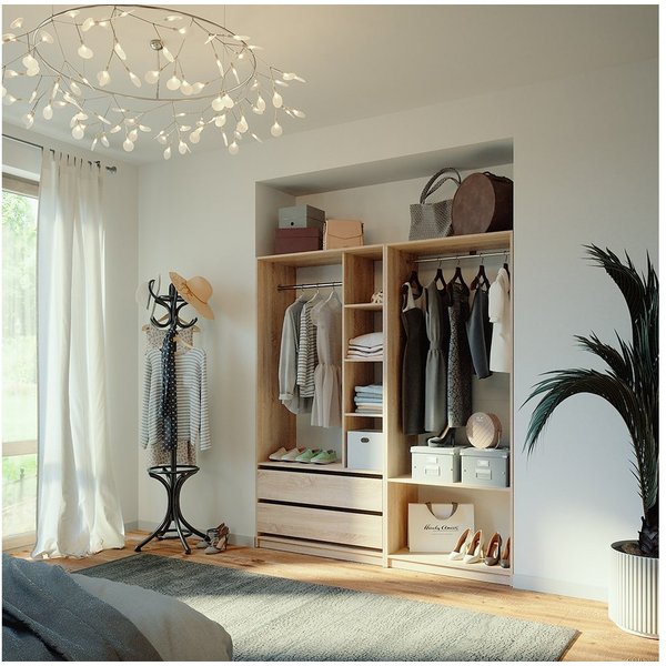 Vicco Kleiderschrank Elmo, Sonoma, 180 x 200 cm 2er Set (2-St)