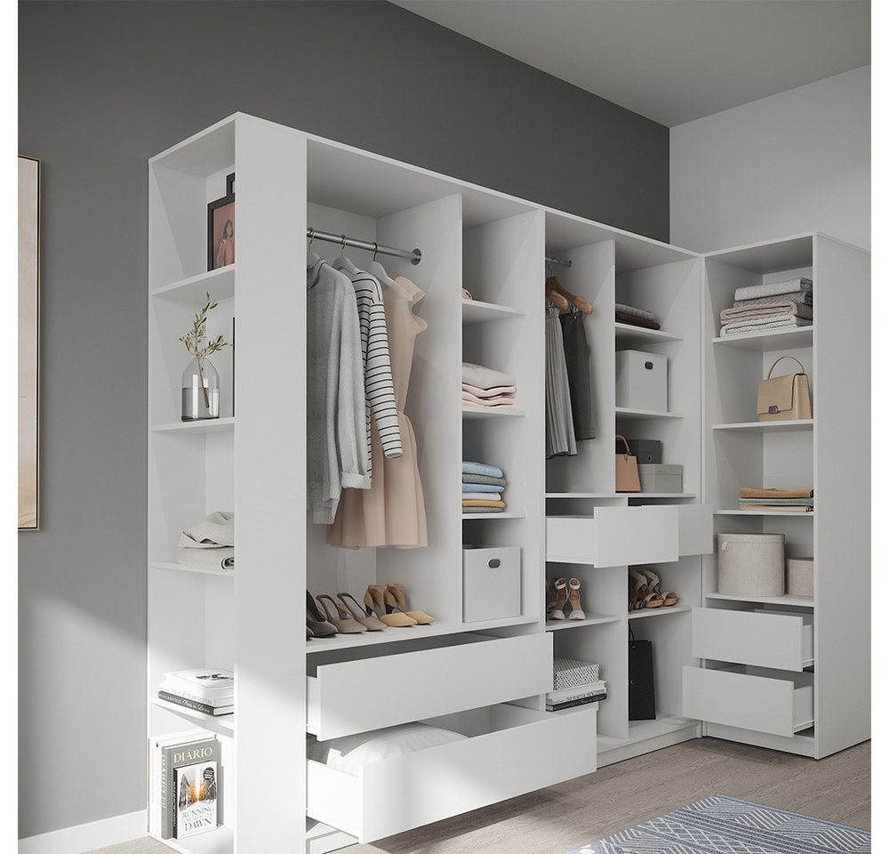 Vicco Kleiderschrank Elmo, Weiß, 50 x 200 cm 5er Set (5-St) – Bild 5 von 5