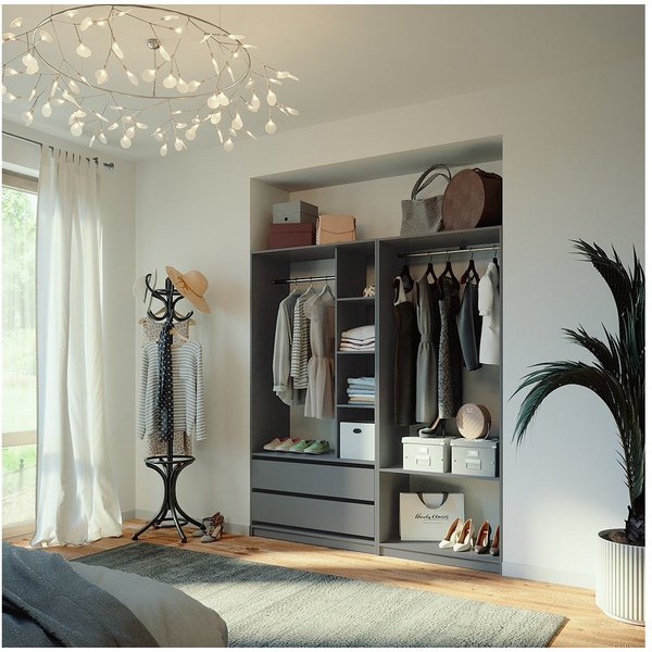 Vicco Kleiderschrank Elmo, Anthrazit, 180 x 200 cm 2er Set (2-St)