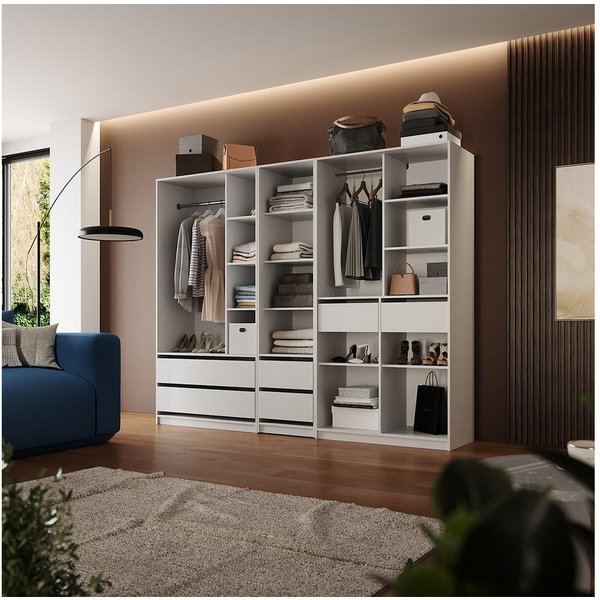 Vicco Kleiderschrank Elmo, Weiß, 100 x 200 cm 3er Set (3-St)