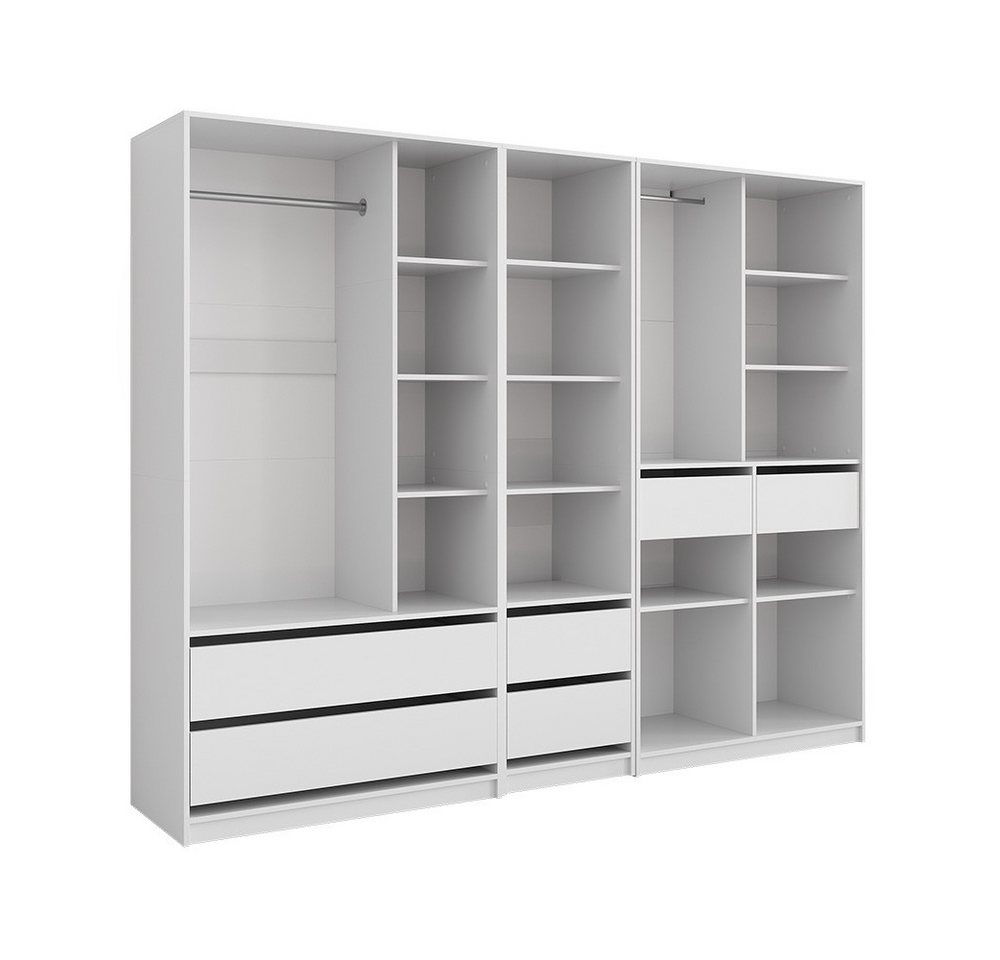 Vicco Kleiderschrank Elmo, Weiß, 100 x 200 cm 3er Set (3-St) – Bild 2 von 5