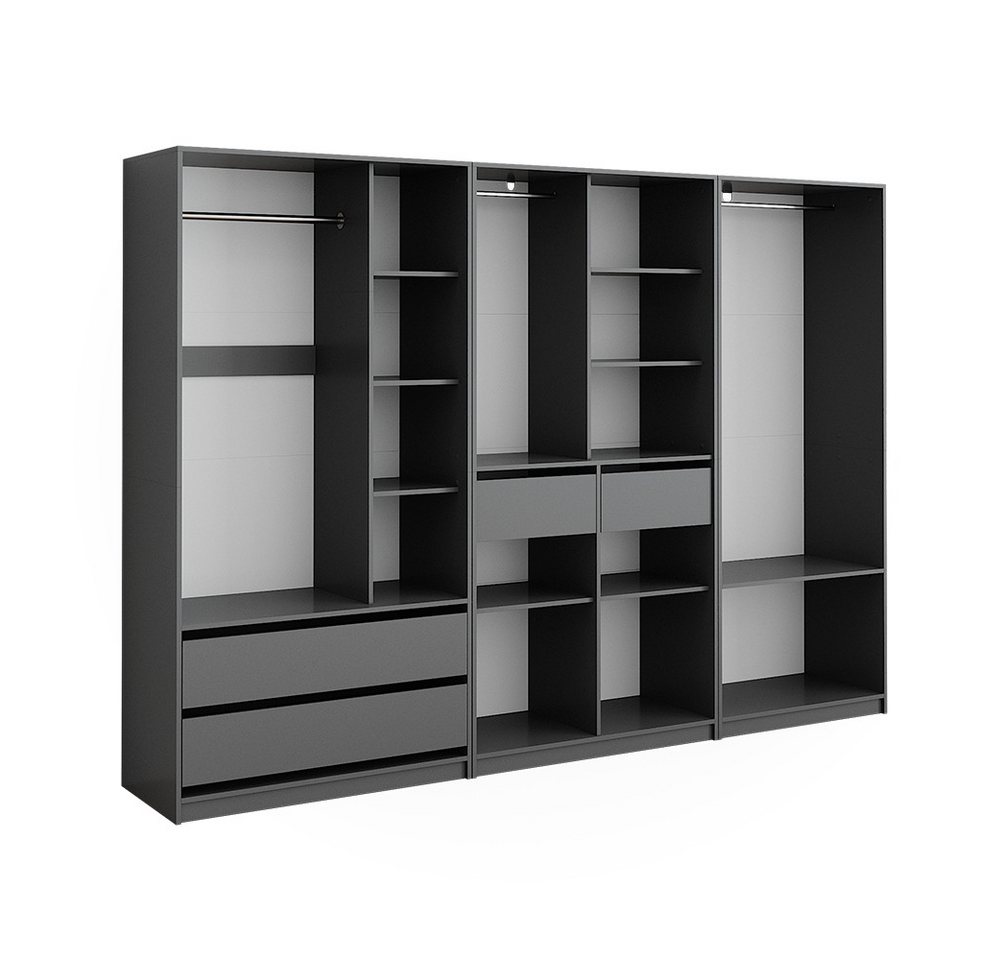 Vicco Kleiderschrank Elmo, Anthrazit, 280 x 200 cm 3er Set (3-St) – Bild 2 von 5