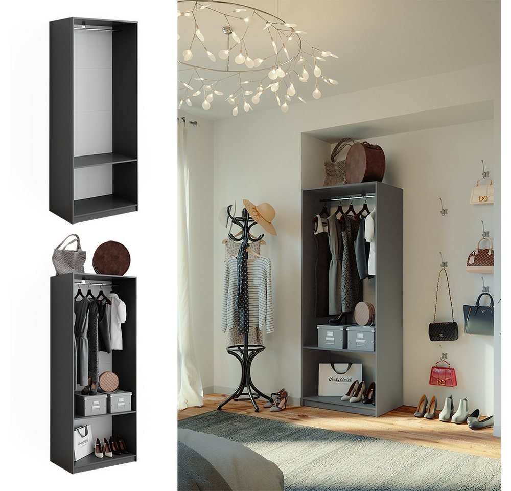 Vicco Kleiderschrank Elmo, Anthrazit, 80 x 200 cm (1-St) – Bild 3 von 5