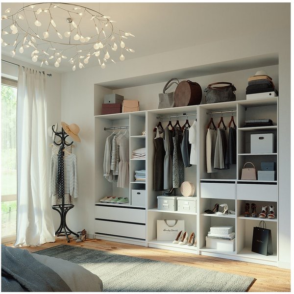 Vicco Kleiderschrank Elmo, Weiß, 280 x 200 cm 3er Set (3-St)