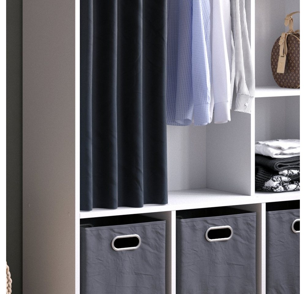 Vicco Kleiderschrank Luigi, Weiß, 38 x 178.1 cm mit Vorhang-Kleiderstange (1-St) Customizable – Bild 5 von 5