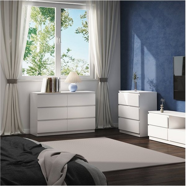 Vicco Kommode Calisto, Weiß/Weiß, 120 x 78.5 cm (1 St)