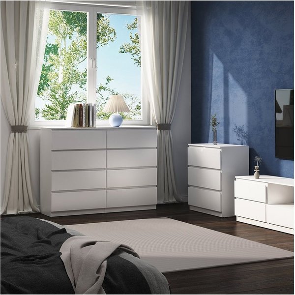 Vicco Kommode Calisto, Weiß/Weiß, 138 x 101.5 cm (1 St)