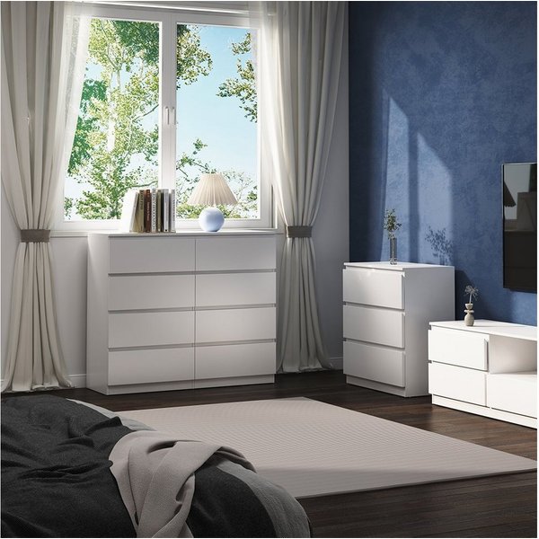 Vicco Kommode Calisto, Weiß/Weiß, 120 x 101.5 cm (1 St)