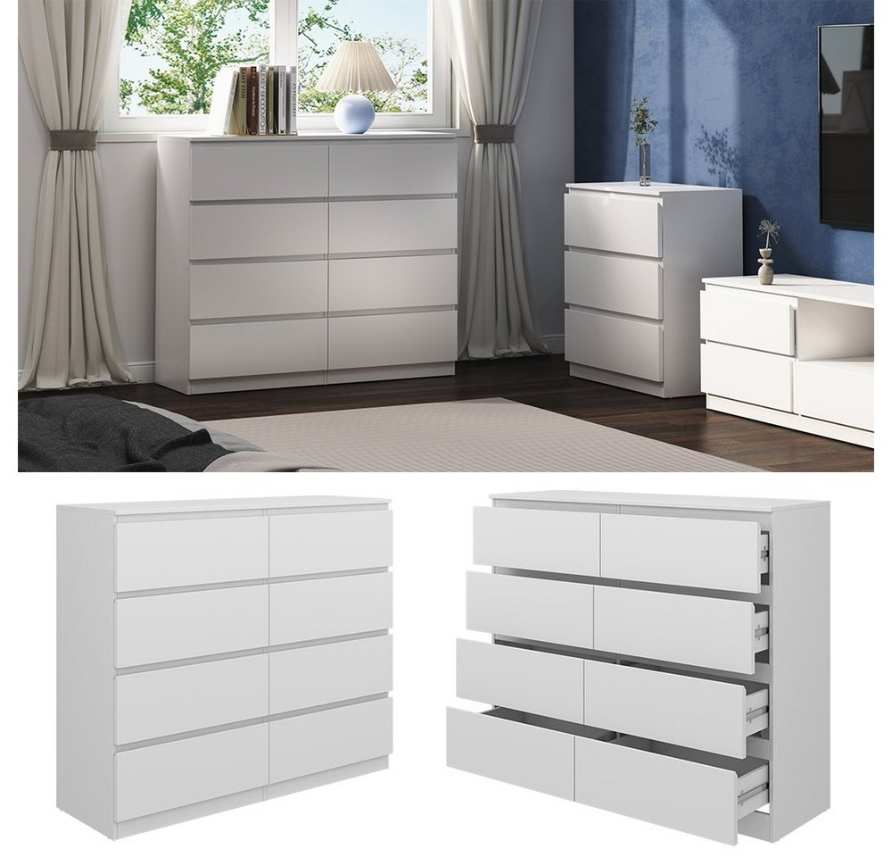 Vicco Kommode Calisto, Weiß/Weiß, 120 x 101.5 cm (1 St) – Bild 3 von 5