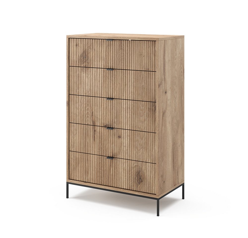 Vicco Kommode Eliza, Viking Oak, 76 x 120 cm mit 5 Schubladen (1 St) – Bild 2 von 5