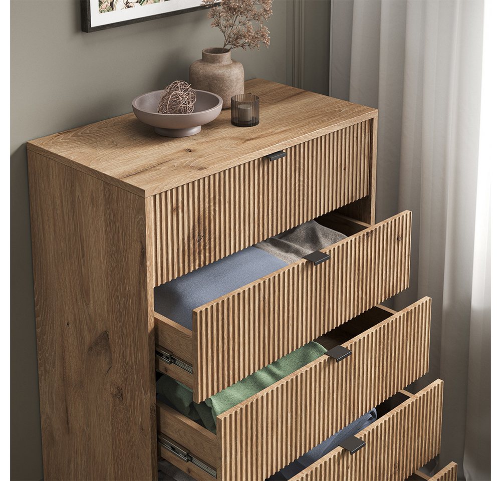 Vicco Kommode Eliza, Viking Oak, 76 x 120 cm mit 5 Schubladen (1 St) – Bild 5 von 5