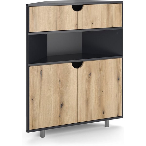Vicco Kommode Inaro, Anthrazit/Eiche, 79 x 96 cm mit 4 Fächern (1 St)