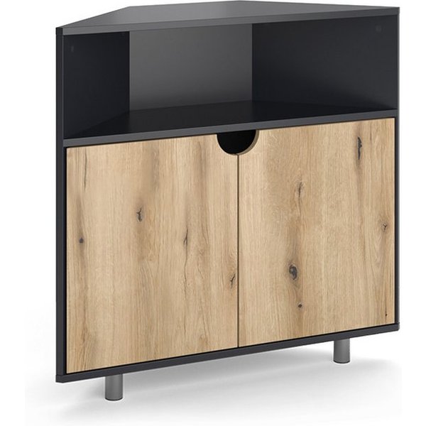 Vicco Kommode Inaro, Anthrazit/Eiche, 79 x 76 cm mit 3 Fächern (1 St)