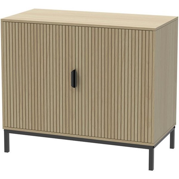 Vicco Kommode Lennox, Eiche/Schwarz, 80 x 45 cm mit 2 Türen (1 St)