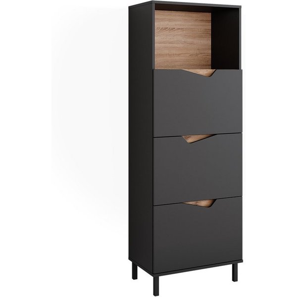 Vicco Kommode Marelle, Anthrazit/Artisan, 60 x 169.5 cm mit 4 Fächern (1 St)