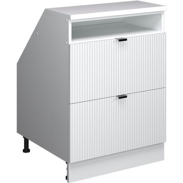Vicco Kommode Rion, Weiß Riffel, 60 x 81.6 cm mit 2 Schubladen, Schrankkorpus 60... (1 St)