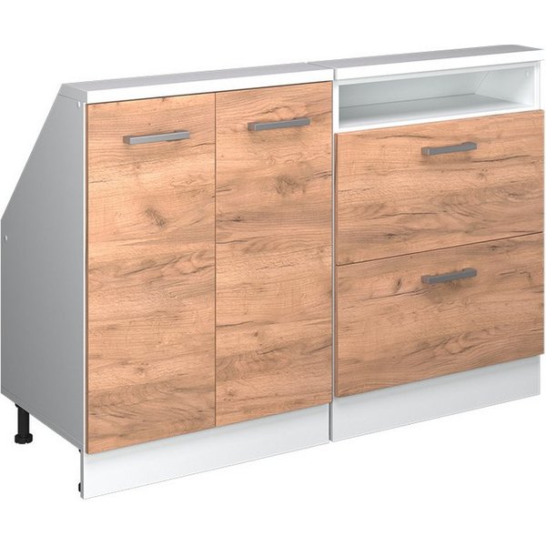 Vicco Kommode Rion, Goldkraft Eiche/Weiß/Weiß, 2er Set (2 St)
