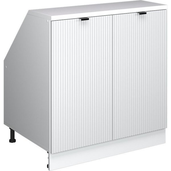 Vicco Kommode Rion, Weiß Riffel, 80 x 81.6 cm mit 2 Türen, Schrankkorpus 60 cm ... (1 St)