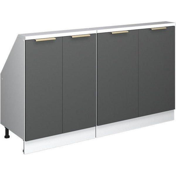 Vicco Kommode Rion, Anthrazit-Gold, 140 cm 2er Set (2 St)