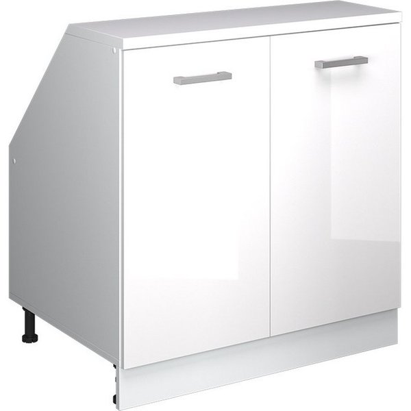 Vicco Kommode Rion, Weiß Hochglanz/Weiß, 80 x 81.6 cm mit 2 Türen, Schrankkorp... (1 St)