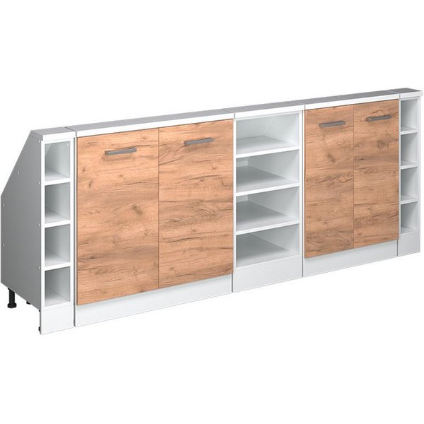 Vicco Kommode Rion, Goldkraft Eiche/Weiß/Weiß, 5er Set (5 St)