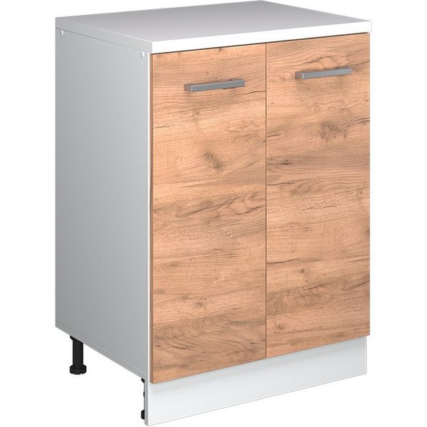 Vicco Kommode Rion, Goldkraft Eiche/Weiß, 60 x 46 cm ohne Schräge mit 2 Türen (1 St)