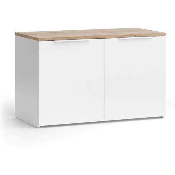 Vicco Kommode Wido, Weiß/Sonoma, 40 x 50 cm mit 2 Türen (1 St)