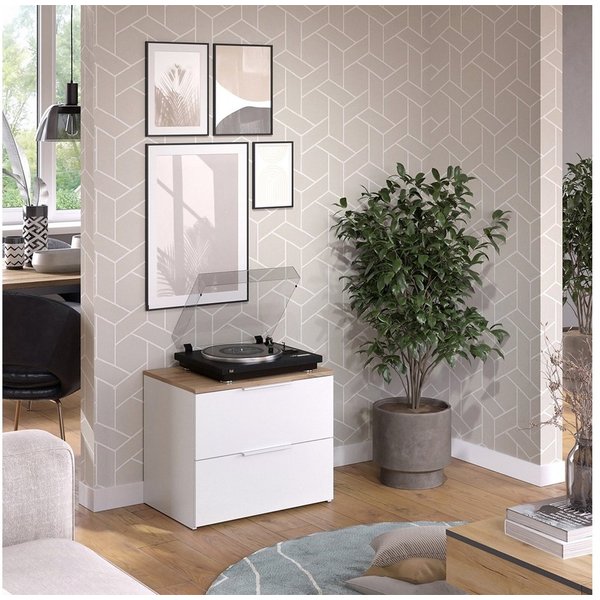 Vicco Kommode Wido, Weiß/Sonoma/Sonoma, 60 x 50 cm mit Tür (1 St)