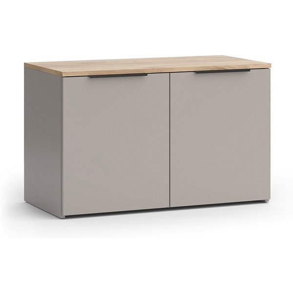 Vicco Kommode Wido, Greige/Sonoma, 80 x 50 cm mit 2 Türen (1 St)