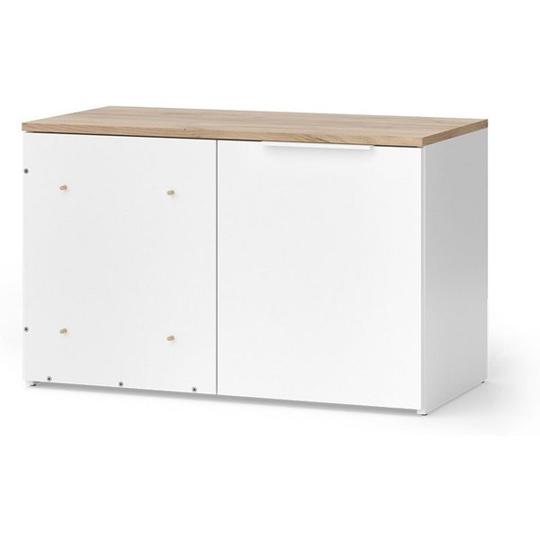 Vicco Kommode Wido, Weiß/Sonoma/Sonoma, 80 x 50 cm mit Tür (1 St)