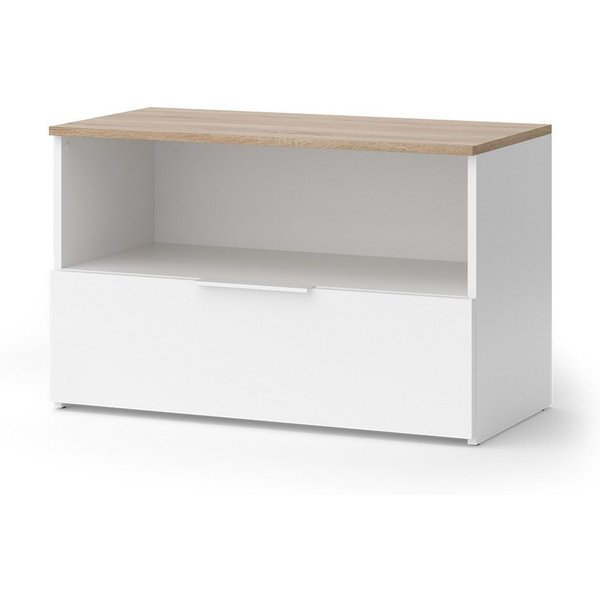 Vicco Kommode Wido, Weiß/Sonoma, 80 x 50 cm mit 1 geschlossenem Fach (1 St)